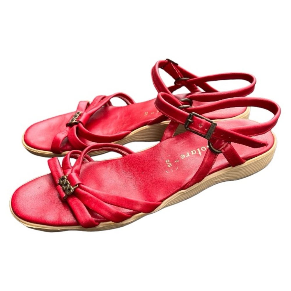 Famolare Red Leather Strappy Slingback Sandals Size 7B